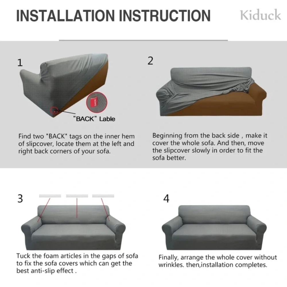 Kiduck Modern Waterproof Stylish Jacquard Pattern High Stretch Armchair Cover
